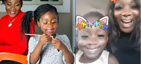 Mercy Johnson and Her Daughter Have Fun in New Video